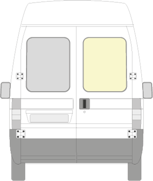 Afbeelding van Achterruit rechts Fiat Ducato helder/niet verwarmd hoog model