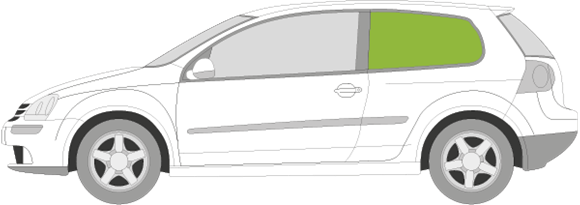 Afbeelding van Zijruit links Volkswagen Golf 3-deurs 2003-2007