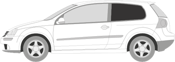 Afbeelding van Zijruit links Volkswagen Golf 3-deurs 2003-2007 (DONKER)