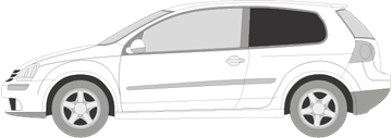 Afbeelding van Zijruit links Volkswagen Golf 3-deurs 2007-2008 (DONKER)