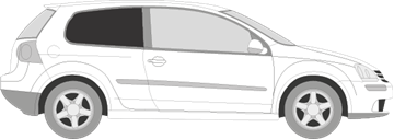 Afbeelding van Zijruit rechts Volkswagen Golf 3 deurs 2003-2007 (DONKER)