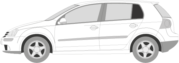 Afbeelding van Zijruit links Volkswagen Golf 5-deurs (DONKERE RUIT)