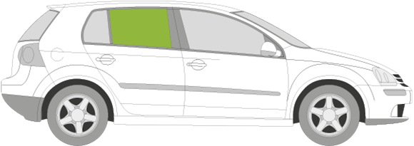 Afbeelding van Zijruit rechts Volkswagen Golf 5 deurs