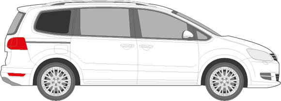 Afbeelding van Zijruit rechts Seat Alhambra (DONKERE RUIT) 