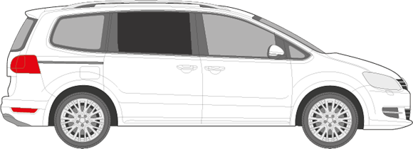 Afbeelding van Zijruit rechts Seat Alhambra (DONKERE RUIT) 