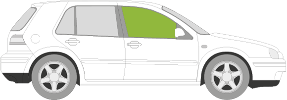 Afbeelding van Zijruit rechts Volkswagen Golf 5 deurs