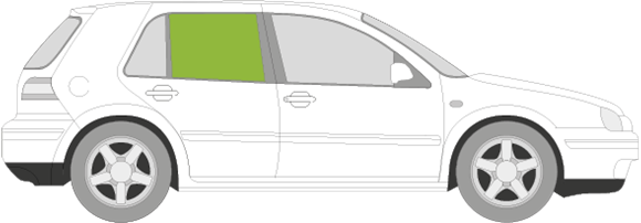 Afbeelding van Zijruit rechts Volkswagen Golf 5 deurs 