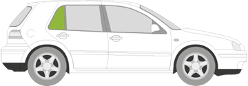 Afbeelding van Zijruit rechts Volkswagen Golf 5 deurs 