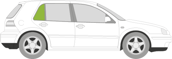 Afbeelding van Zijruit rechts Volkswagen Golf 5 deurs 