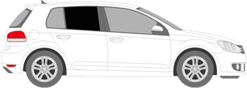 Afbeelding van Zijruit rechts Volkswagen Golf 5 deurs (DONKERE RUIT)