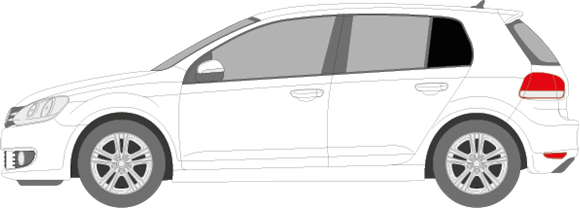 Afbeelding van Zijruit links Volkswagen Golf 5-deurs (DONKERE RUIT)