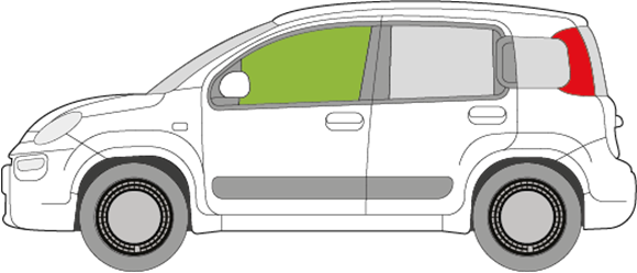 Afbeelding van Zijruit links Fiat Panda 5 deurs