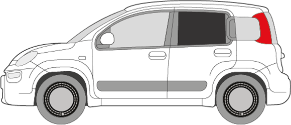 Afbeelding van Zijruit links Fiat Panda 5 deurs (DONKERE RUIT)