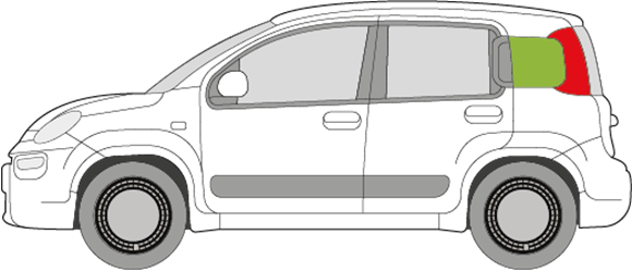 Afbeelding van Zijruit links Fiat Panda 5 deurs