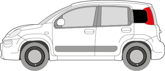 Afbeelding van Zijruit links Fiat Panda 5 deurs (DONKERE RUIT)