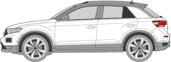 Afbeelding van Zijruit links Volkswagen T-Roc (DONKERE RUIT) 