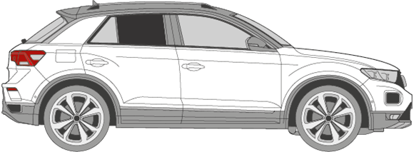 Afbeelding van Zijruit rechts Volkswagen T-Roc (DONKERE RUIT) 