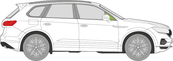 Afbeelding van Zijruit rechts Volkswagen Touareg 