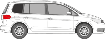 Afbeelding van Zijruit rechts Volkswagen Touran (DONKERE RUIT) 