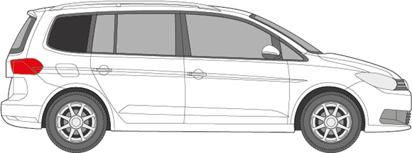 Afbeelding van Zijruit rechts Volkswagen Touran (DONKERE RUIT) 