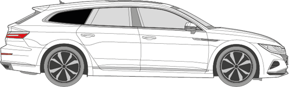 Afbeelding van Zijruit rechts Volkswagen Arteon break (DONKERE RUIT)