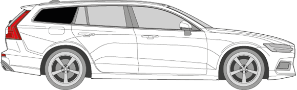 Afbeelding van Zijruit rechts Volvo V60 (DONKERE RUIT)