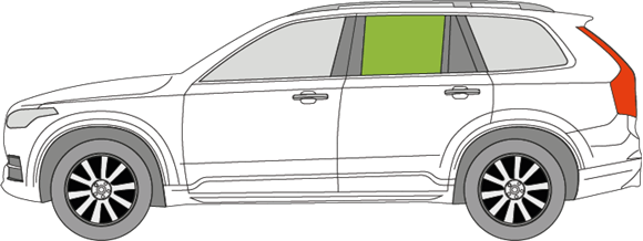 Afbeelding van Zijruit links Volvo XC90 gelaagd