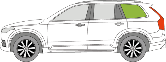 Afbeelding van Zijruit links Volvo XC90 