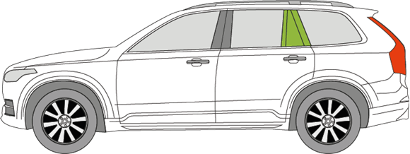 Afbeelding van Zijruit links Volvo XC90 gelaagd