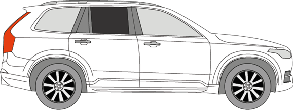 Afbeelding van Zijruit rechts Volvo XC90 niet gelaagd en donker