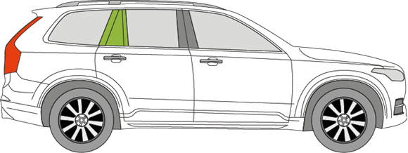 Afbeelding van Zijruit rechts Volvo XC90 gelaagd