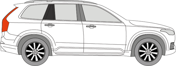 Afbeelding van Zijruit rechts Volvo XC90 gelaag en donker