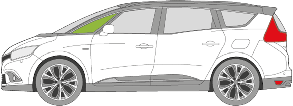 Afbeelding van Zijruit links Renault Mégane Grand Scenic (MET CHROOM)