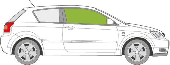 Afbeelding van Zijruit rechts Toyota Corolla 3 deurs