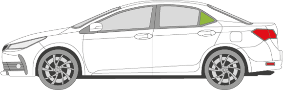 Afbeelding van Zijruit links Toyota Corolla sedan