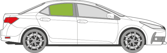 Afbeelding van Zijruit rechts Toyota Corolla sedan