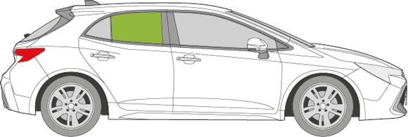 Afbeelding van Zijruit rechts Toyota Corolla 5 deurs