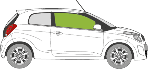 Afbeelding van Zijruit rechts Citroën C1 3 deurs