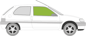 Afbeelding van Zijruit rechts Citroën Saxo 3 deurs 