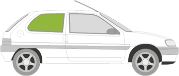 Afbeelding van Zijruit rechts Citroën Saxo 3 deurs 