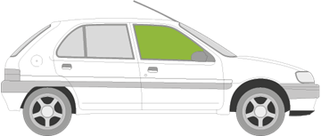 Afbeelding van Zijruit rechts Citroën Saxo 5 deurs 