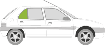 Afbeelding van Zijruit rechts Citroën Saxo 5 deurs 