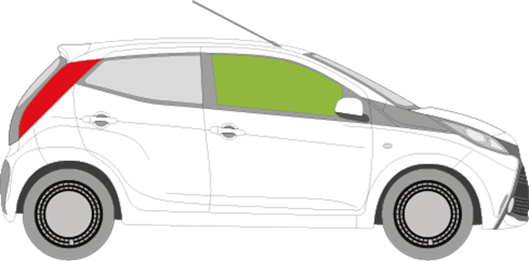 Afbeelding van Zijruit rechts Toyota Aygo 5 deurs