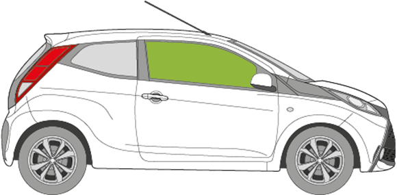 Afbeelding van Zijruit rechts Toyota Aygo 3 deurs