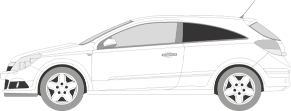 Afbeelding van Zijruit links Opel Astra GTC (DONKERE RUIT)
