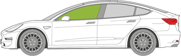 Afbeelding van Zijruit links Tesla Model 3 niet gelaagd