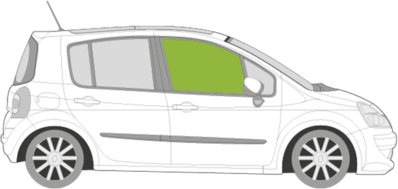 Afbeelding van Zijruit rechts Renault Modus 