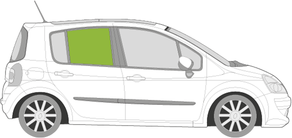 Afbeelding van Zijruit rechts Renault Modus 