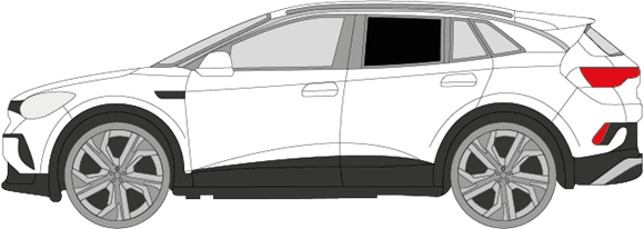 Afbeelding van Zijruit links Volkswagen ID.4 (DONKERE RUIT)