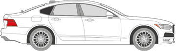 Afbeelding van Zijruit rechts Volvo S90 (DONKERE RUIT)